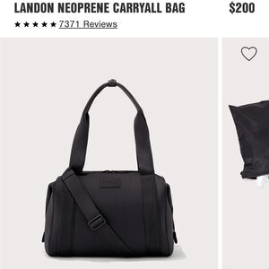 Medium Landon Neoprene Carryall Bag - Black EUC